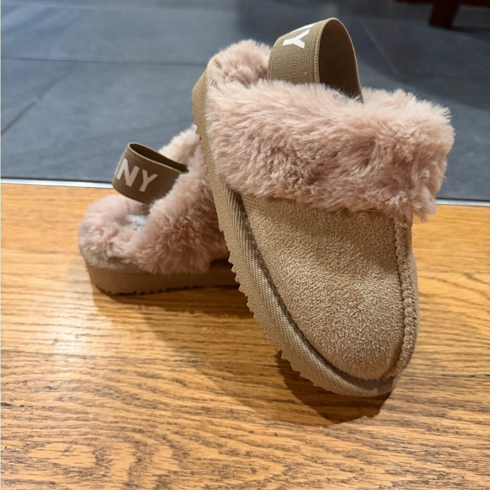 Nicole Miller Tan Kids Shoes with Plush Fur